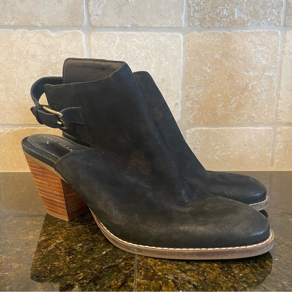 Cole Haan‎ Women's 10 B Black Leather Pippa Block Heel Bootie